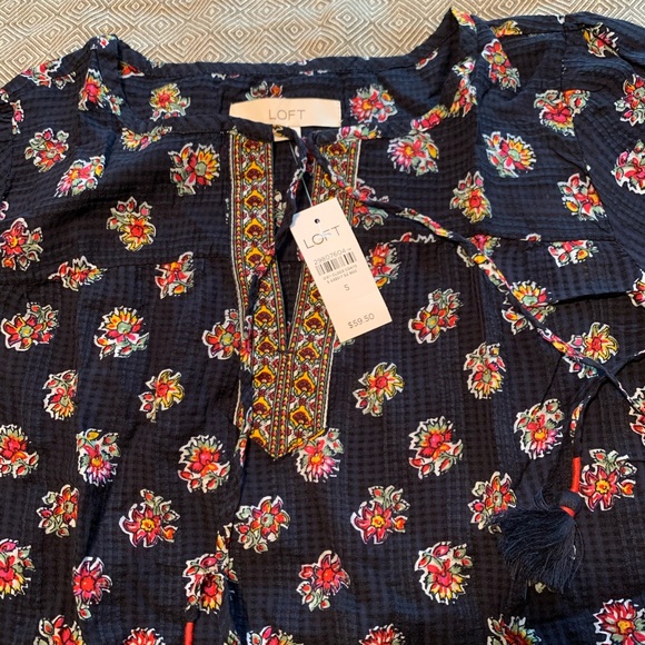 New! Loft Boho navy blue top - Picture 5 of 13